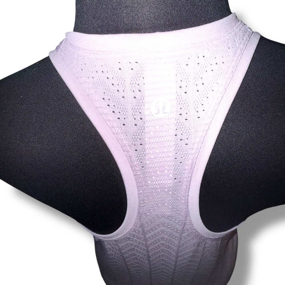 NWT LULULEMON Swiftly Pointelle Racerback Tank *Waist Herringbone Dot Pink 14 - Picture 5 of 11